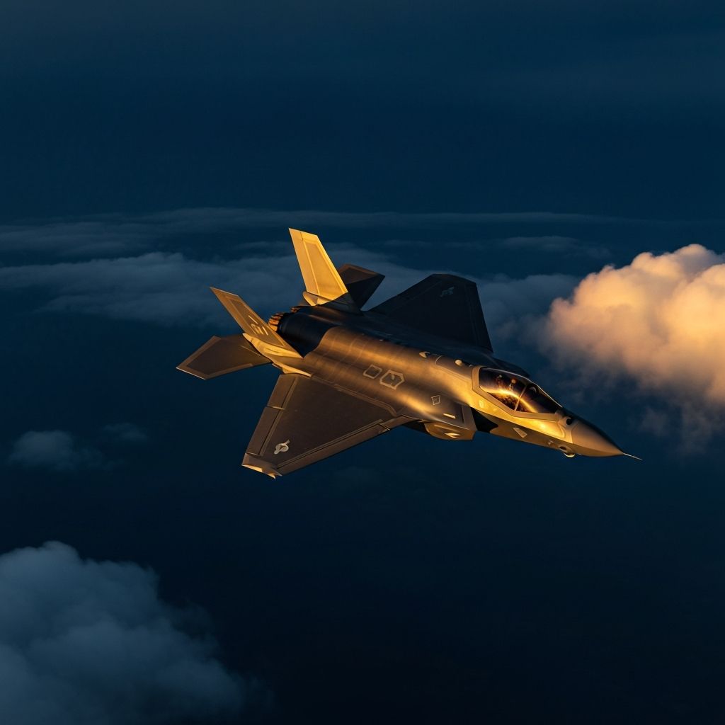 Modern fighter jet in flight